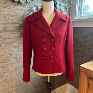 Red Double-Breasted Women's Jacket